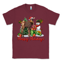 Burgundy happy holidays baby deer Classic Tee - LillyAllenDesigns