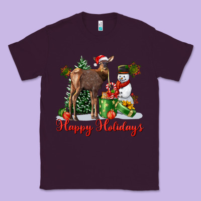 Happy Holidays Baby Deer Classic Tee Designed By Lillyallendesigns