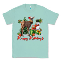 Seafoam happy holidays baby deer Classic Tee - LillyAllenDesigns
