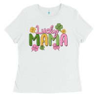 White lucky mama Ladies Tee - MaliasSmallBusiness