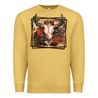 Western Bull Skull Premium Sweatshirt | Teevron