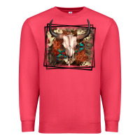 Cardinal Western Bull Skull Premium Sweatshirt - FaDigitalArtStudio