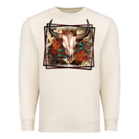 Sandshell Western Bull Skull Premium Sweatshirt - FaDigitalArtStudio