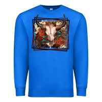 True Royal Western Bull Skull Premium Sweatshirt - FaDigitalArtStudio
