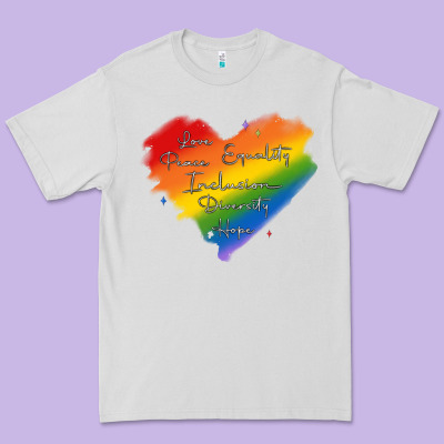 Kindness Equality Peace Love Inclusion Diversity H Premium Tee Designed By Maliassmallbusiness