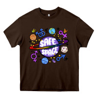 Chocolate Brown safe space Heavy Core Tee - MaliasSmallBusiness