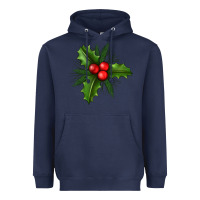 Navy Mistletoe Heavyweight Hoodie - BundleAndBundleShop