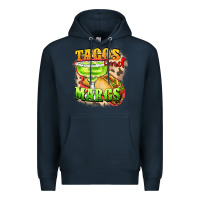 Navy Tacos and margs Premium Hoodie - FaDigitalArtStudio