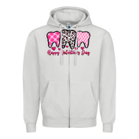 Dove Grey happy valentines day dentist Zipper Hoodie - OliviaCreatesArt