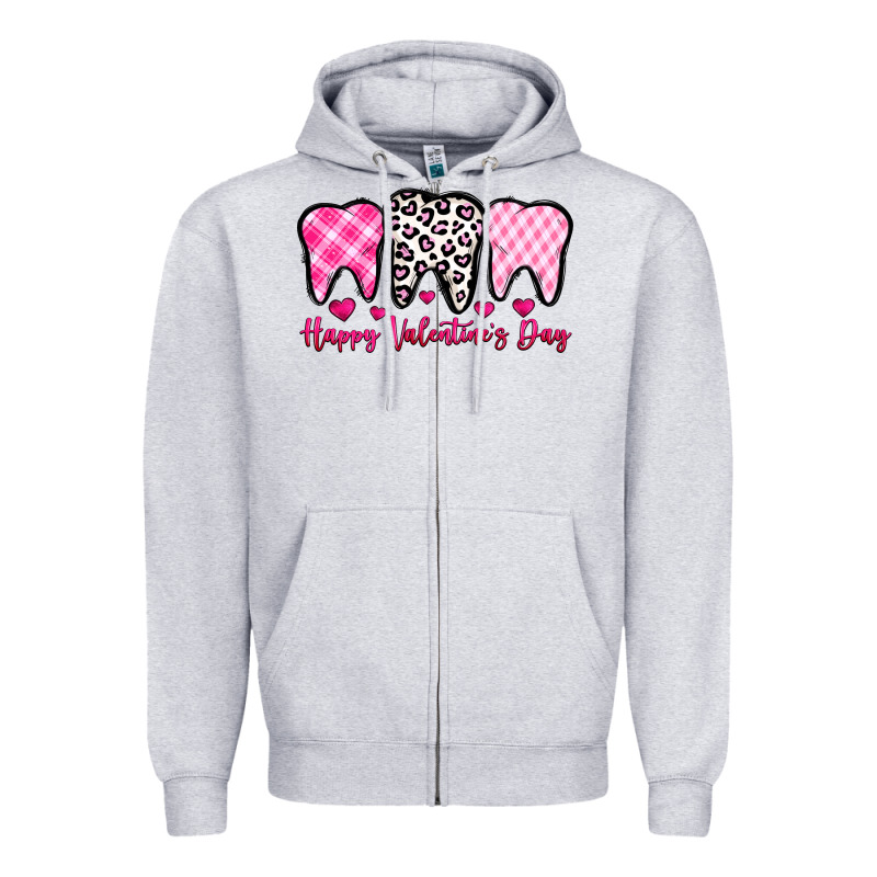 Happy Valentines Day Dentist Zipper Hoodie by OliviaCreatesArt | Teevron