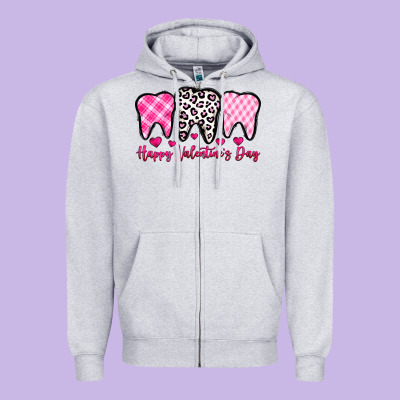 Happy Valentines Day Dentist Zipper Hoodie Designed By Oliviacreatesart