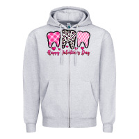 Heather Grey happy valentines day dentist Zipper Hoodie - OliviaCreatesArt