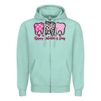 Seafoam happy valentines day dentist Zipper Hoodie - OliviaCreatesArt