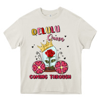 Cream delulu queen coming through Heavy Core Tee - MaliasSmallBusiness