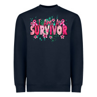 Navy I am a survivor Cancere Awareness Heavyweight Sweatshirt - HowdyJamesFarm