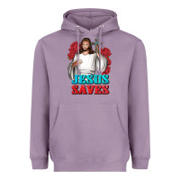 Lavender Jesus Saves Heavyweight Hoodie - BundleAndBundleShop