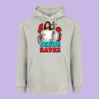 Jesus Saves Heavyweight Hoodie Designed By Bundleandbundleshop