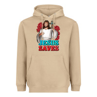 Mushroom Jesus Saves Heavyweight Hoodie - BundleAndBundleShop
