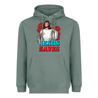 Sage Jesus Saves Heavyweight Hoodie - BundleAndBundleShop