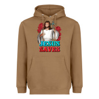 Toasted Coconut Jesus Saves Heavyweight Hoodie - BundleAndBundleShop