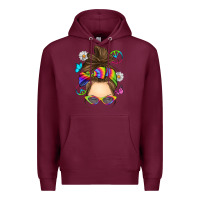 Burgundy messy bun tie dye Premium Hoodie - RanaPortraitStore
