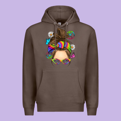Messy Bun Tie Dye Premium Hoodie Designed By Ranaportraitstore