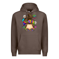 Coffee messy bun tie dye Premium Hoodie - RanaPortraitStore