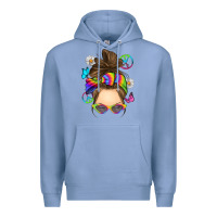 Colony Blue messy bun tie dye Premium Hoodie - RanaPortraitStore