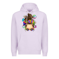 Lilac messy bun tie dye Premium Hoodie - RanaPortraitStore