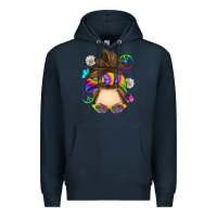 Navy messy bun tie dye Premium Hoodie - RanaPortraitStore