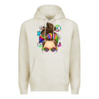 Oatmeal Heather messy bun tie dye Premium Hoodie - RanaPortraitStore