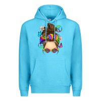 Ocean Blue messy bun tie dye Premium Hoodie - RanaPortraitStore