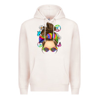 Pale Pink messy bun tie dye Premium Hoodie - RanaPortraitStore