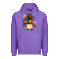 Purple messy bun tie dye Premium Hoodie - RanaPortraitStore