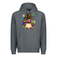 Rock messy bun tie dye Premium Hoodie - RanaPortraitStore