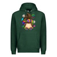 Sports Green messy bun tie dye Premium Hoodie - RanaPortraitStore