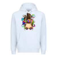 White messy bun tie dye Premium Hoodie - RanaPortraitStore