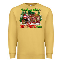 Antique Gold christmas wishes gingerbread kisses Premium Sweatshirt - FaDigitalArtStudio