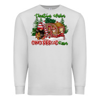 Dove Grey christmas wishes gingerbread kisses Premium Sweatshirt - FaDigitalArtStudio
