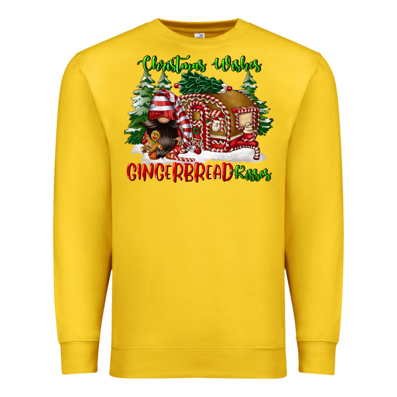 Christmas Wishes Gingerbread Kisses Premium Sweatshirt by FaDigitalArtStudio | Teevron