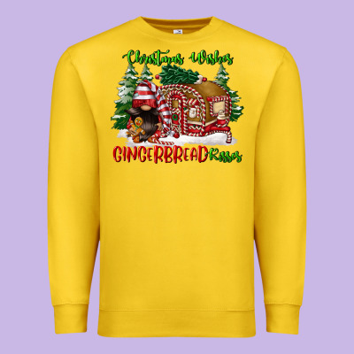 Christmas Wishes Gingerbread Kisses Premium Sweatshirt Designed By Fadigitalartstudio