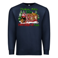 Navy christmas wishes gingerbread kisses Premium Sweatshirt - FaDigitalArtStudio