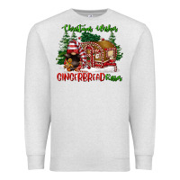 Oatmeal Heather christmas wishes gingerbread kisses Premium Sweatshirt - FaDigitalArtStudio