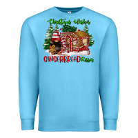 Ocean Blue christmas wishes gingerbread kisses Premium Sweatshirt - FaDigitalArtStudio