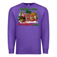 Purple christmas wishes gingerbread kisses Premium Sweatshirt - FaDigitalArtStudio