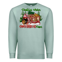 Seafoam christmas wishes gingerbread kisses Premium Sweatshirt - FaDigitalArtStudio