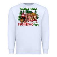 White christmas wishes gingerbread kisses Premium Sweatshirt - FaDigitalArtStudio