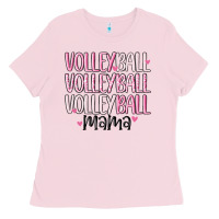 Bubblegum Pink volleyball mama Ladies Tee - MaliasSmallBusiness