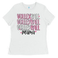 White volleyball mama Ladies Tee - MaliasSmallBusiness