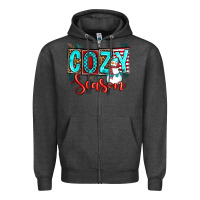 Charcoal Heather cozy season Zipper Hoodie - OliviaCreatesArt